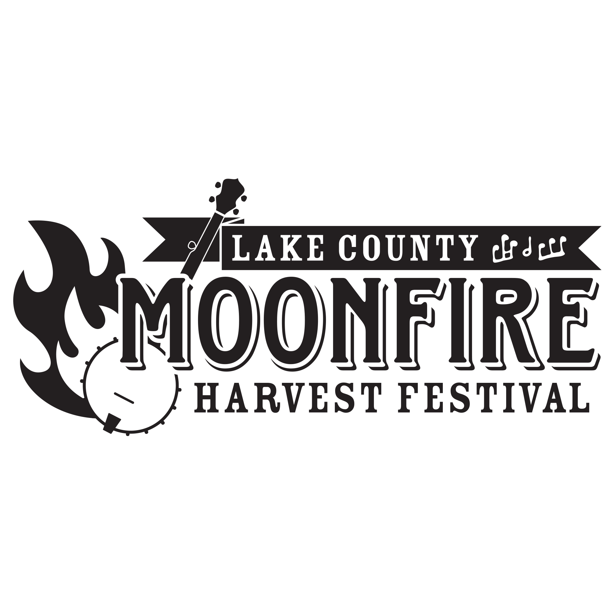 Moonfire Harvest Festival - black & white logo