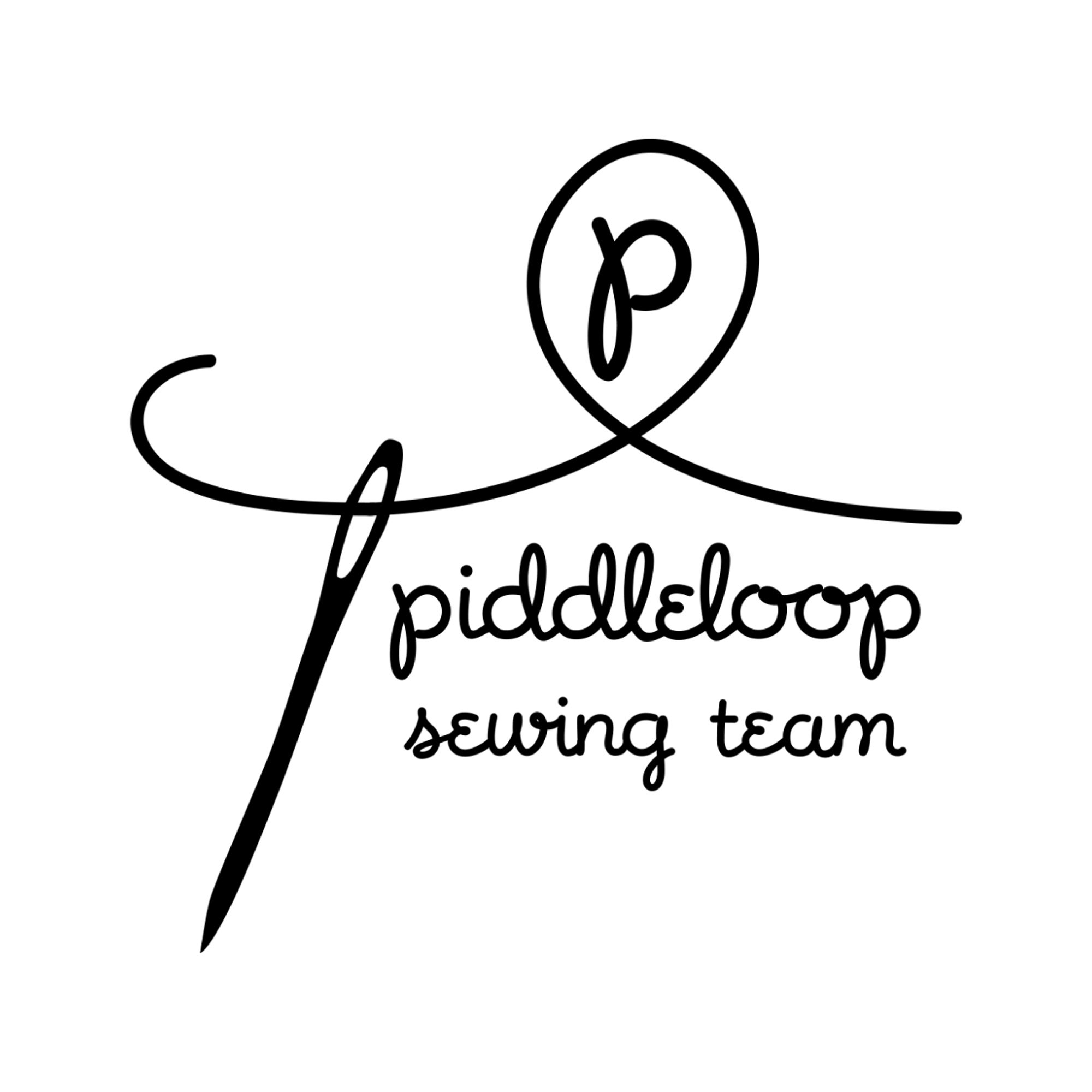 Piddleloop Sewing Team - black & white logo